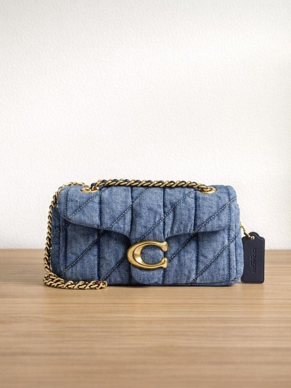 Coach Women’s Quilted Tabby Small Denim Shoulder Bag 20